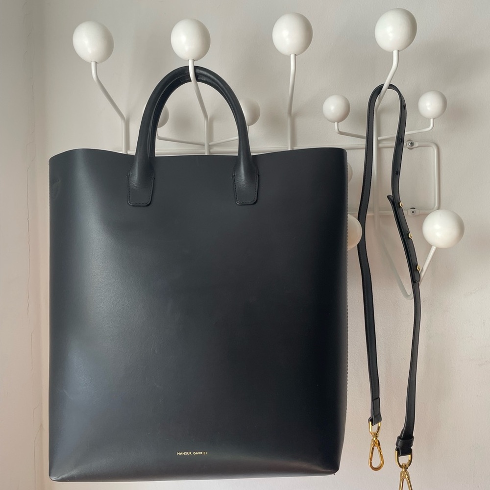 Mansur Gavriel Black Leather Tote Bag